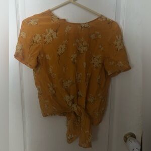 Yellow Floral Madewell Blouse